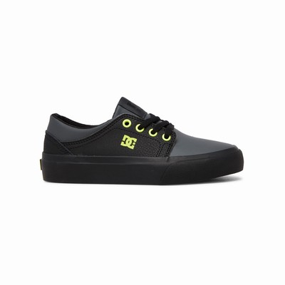 DC Trase Kid's Black/Yellow Sneakers Australia KGP-536